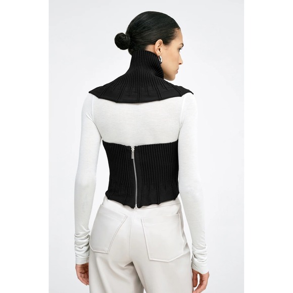 NWT MARCELLA New York Colette Bolero French Organic Cotton Vest Black Size Small - Picture 3 of 14